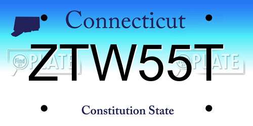 ZTW55T Connecticut License Plate