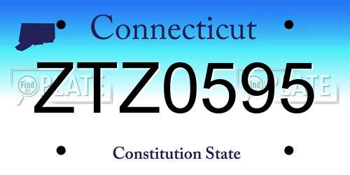 ZTZ0595 Connecticut License Plate