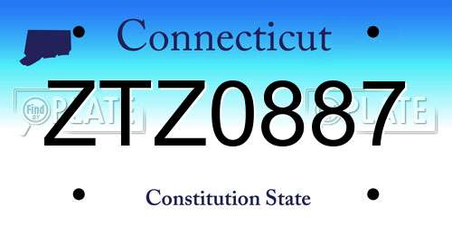 ZTZ0887 Connecticut License Plate