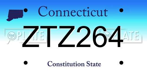 ZTZ264 Connecticut License Plate