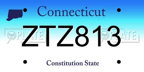 ZTZ813 Connecticut License Plate