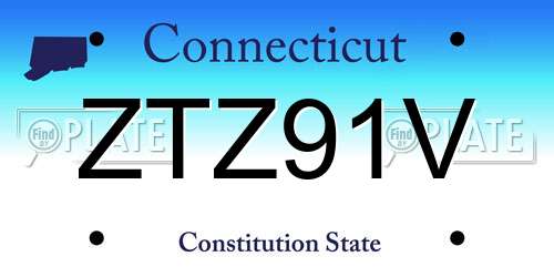 ZTZ91V Connecticut License Plate