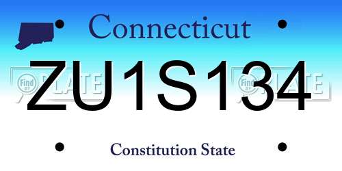 ZU1S134 Connecticut License Plate