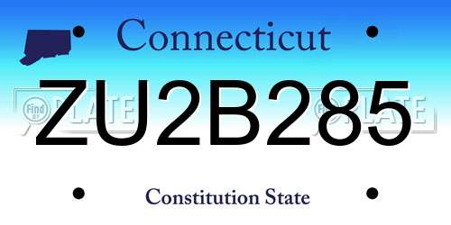 ZU2B285 Connecticut License Plate