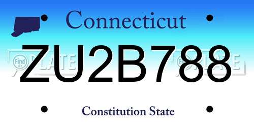 ZU2B788 Connecticut License Plate