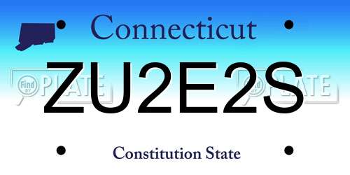 ZU2E2S Connecticut License Plate