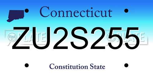 ZU2S255 Connecticut License Plate