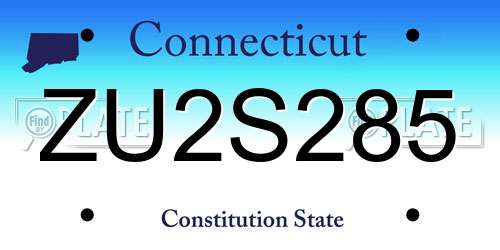 ZU2S285 Connecticut License Plate
