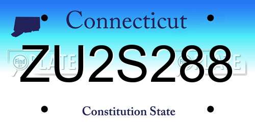 ZU2S288 Connecticut License Plate