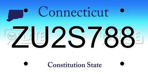 ZU2S788 Connecticut License Plate