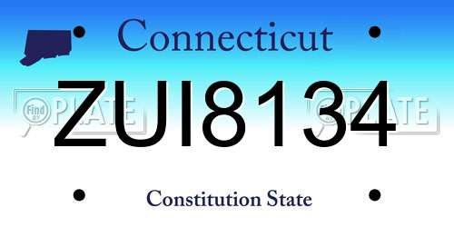 ZUI8134 Connecticut License Plate