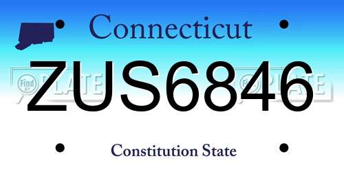 ZUS6846 Connecticut License Plate