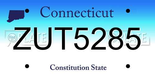 ZUT5285 Connecticut License Plate