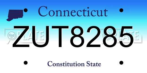 ZUT8285 Connecticut License Plate
