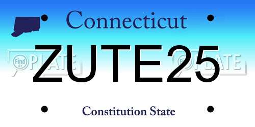 ZUTE25 Connecticut License Plate