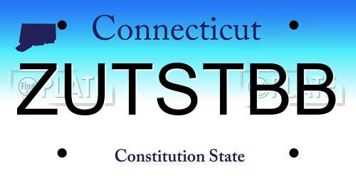 ZUTSTBB Connecticut License Plate