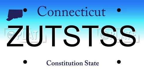 ZUTSTSS Connecticut License Plate