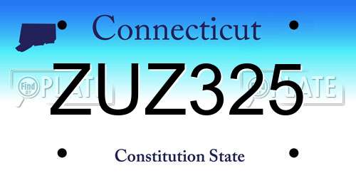 ZUZ325 Connecticut License Plate