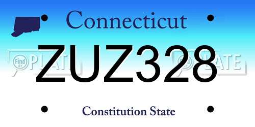 ZUZ328 Connecticut License Plate
