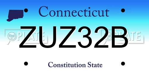 ZUZ32B Connecticut License Plate