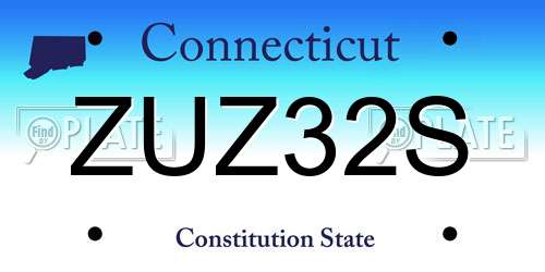 ZUZ32S Connecticut License Plate
