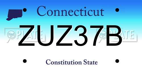 ZUZ37B Connecticut License Plate