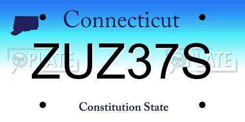 ZUZ37S Connecticut License Plate