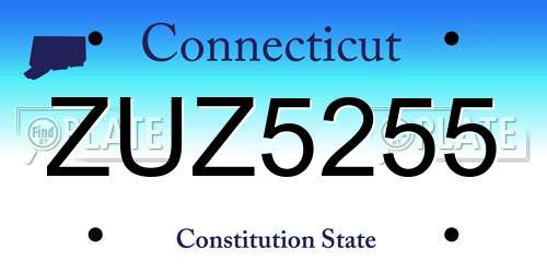 ZUZ5255 Connecticut License Plate
