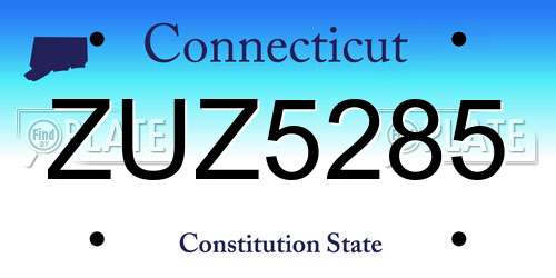 ZUZ5285 Connecticut License Plate
