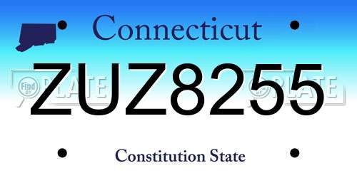 ZUZ8255 Connecticut License Plate