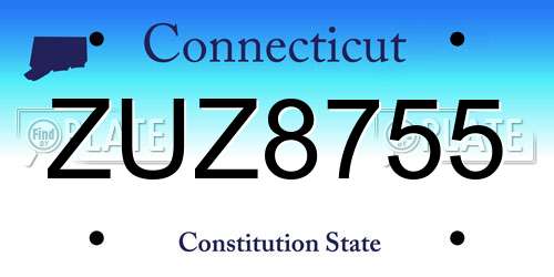 ZUZ8755 Connecticut License Plate