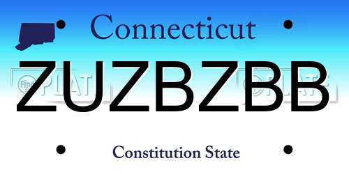 ZUZBZBB Connecticut License Plate