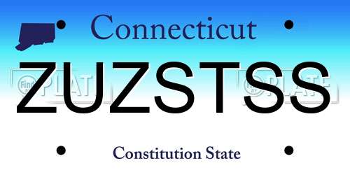 ZUZSTSS Connecticut License Plate