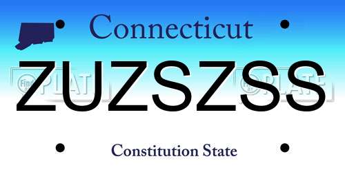 ZUZSZSS Connecticut License Plate