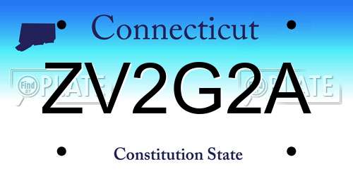 ZV2G2A Connecticut License Plate