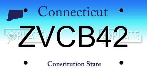 ZVCB42 Connecticut License Plate