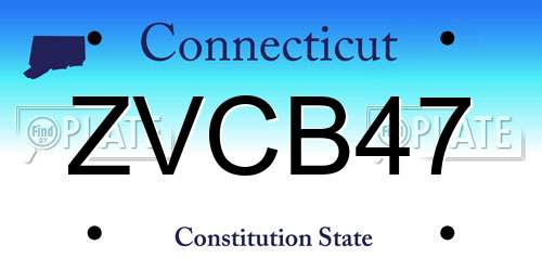 ZVCB47 Connecticut License Plate