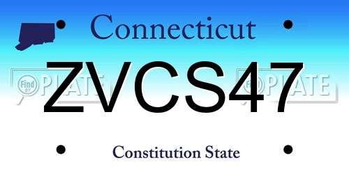 ZVCS47 Connecticut License Plate