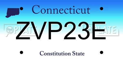 ZVP23E Connecticut License Plate