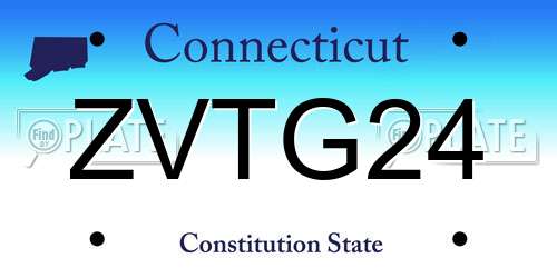 ZVTG24 Connecticut License Plate