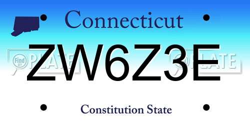ZW6Z3E Connecticut License Plate