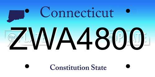 ZWA4800 Connecticut License Plate