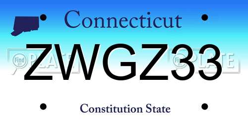 ZWGZ33 Connecticut License Plate