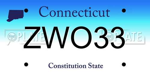 ZWO33 Connecticut License Plate