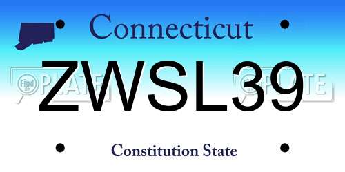 ZWSL39 Connecticut License Plate