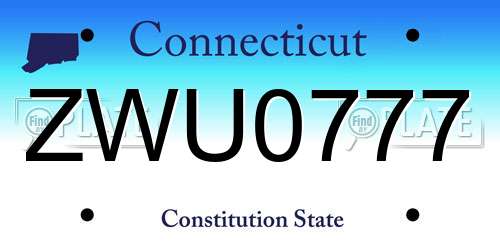 ZWU0777 Connecticut License Plate
