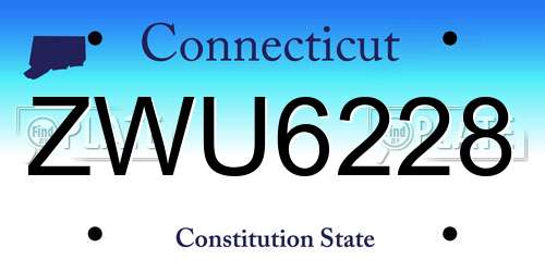ZWU6228 Connecticut License Plate