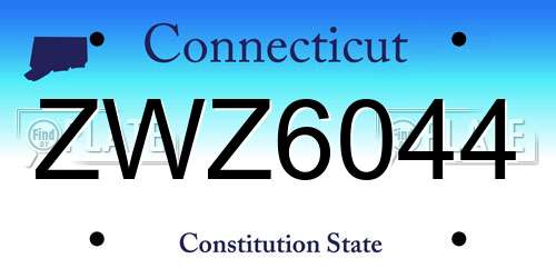 ZWZ6044 Connecticut License Plate