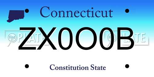 ZX0O0B Connecticut License Plate