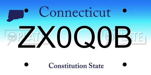 ZX0Q0B Connecticut License Plate
